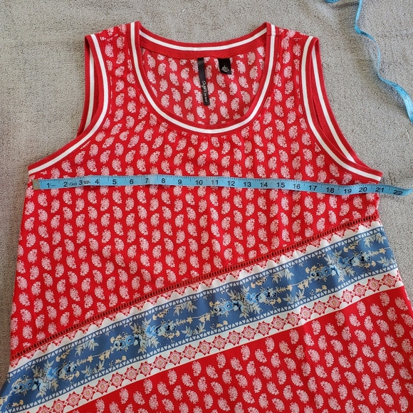 Red Tunic Style Tank with Angled Hem - Picture 8 of 9